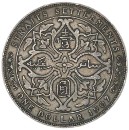 1907 Straits Settlement One Dollar