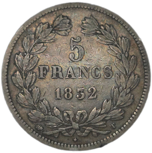 1832 France 5 Francs - Arts & Entertainment > Hobbies & Creative Arts > Collectibles > Collectible Coins & Currency > Collectible Coins > Rare Coins from The Half Crown