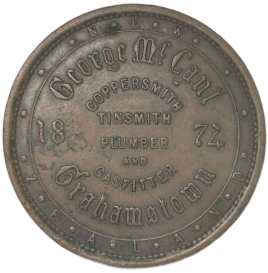 1874 New Zealand Trade Token McCaul, George