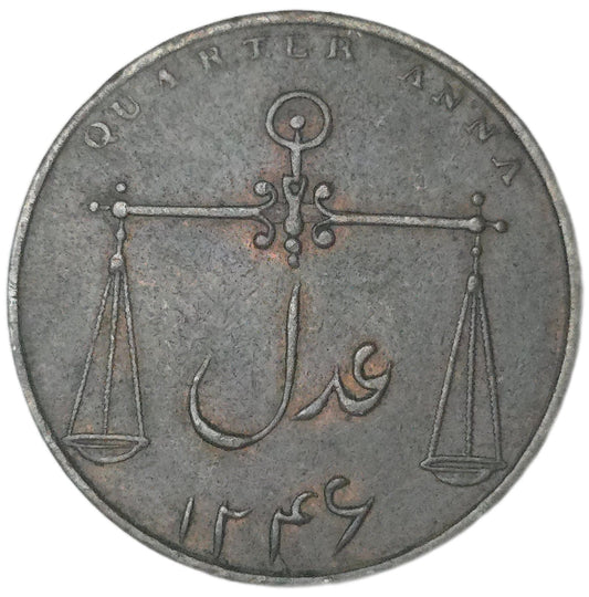 1830 British India 1/4 Anna, East India Company