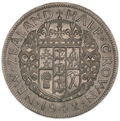 1942 New Zealand Half Crown, EF