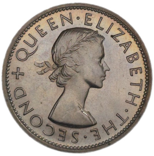 1953 New Zealand Half Crown, Proof