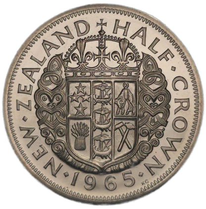 1965 New Zealand Half Crown, Proof