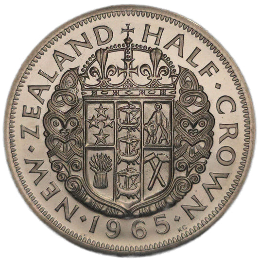 1965 New Zealand Half Crown, Proof