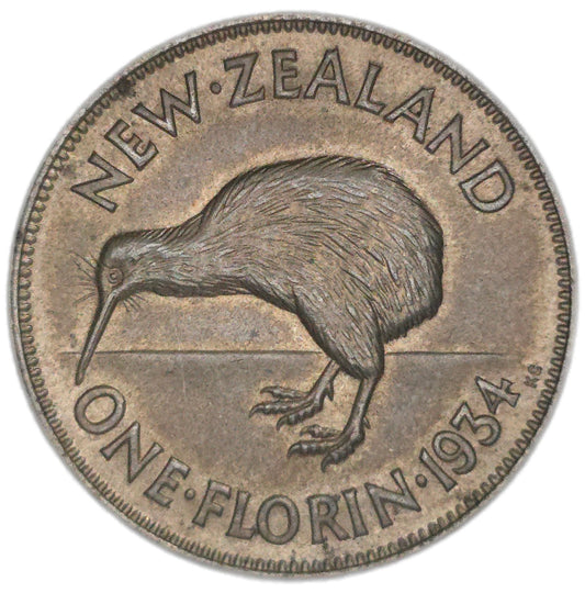 1934 New Zealand Florin, EF