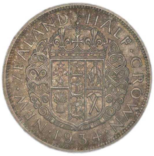 1934 New Zealand Half Crown, EF