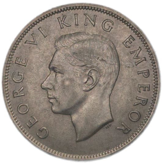 1941 New Zealand Half Crown, gVF - Arts & Entertainment > Hobbies & Creative Arts > Collectibles > Collectible Coins & Currency > Collectible Coins > Rare Coins from The Half Crown