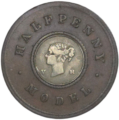 1844 United Kingdom Model 1/2 Penny