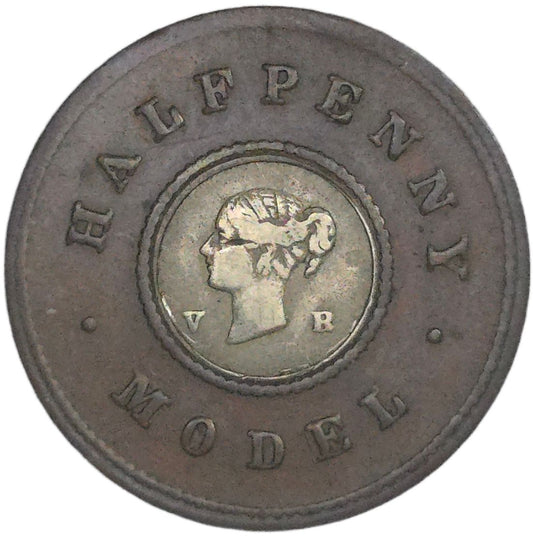 1844 United Kingdom Model 1/2 Penny