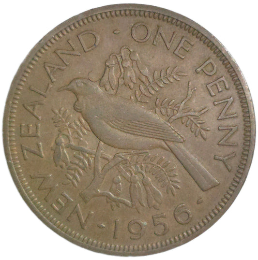 1956 New Zealand Penny, (NSS) No shoulder strap