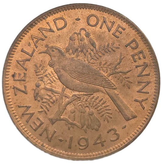 1943 New Zealand Penny, aUNC