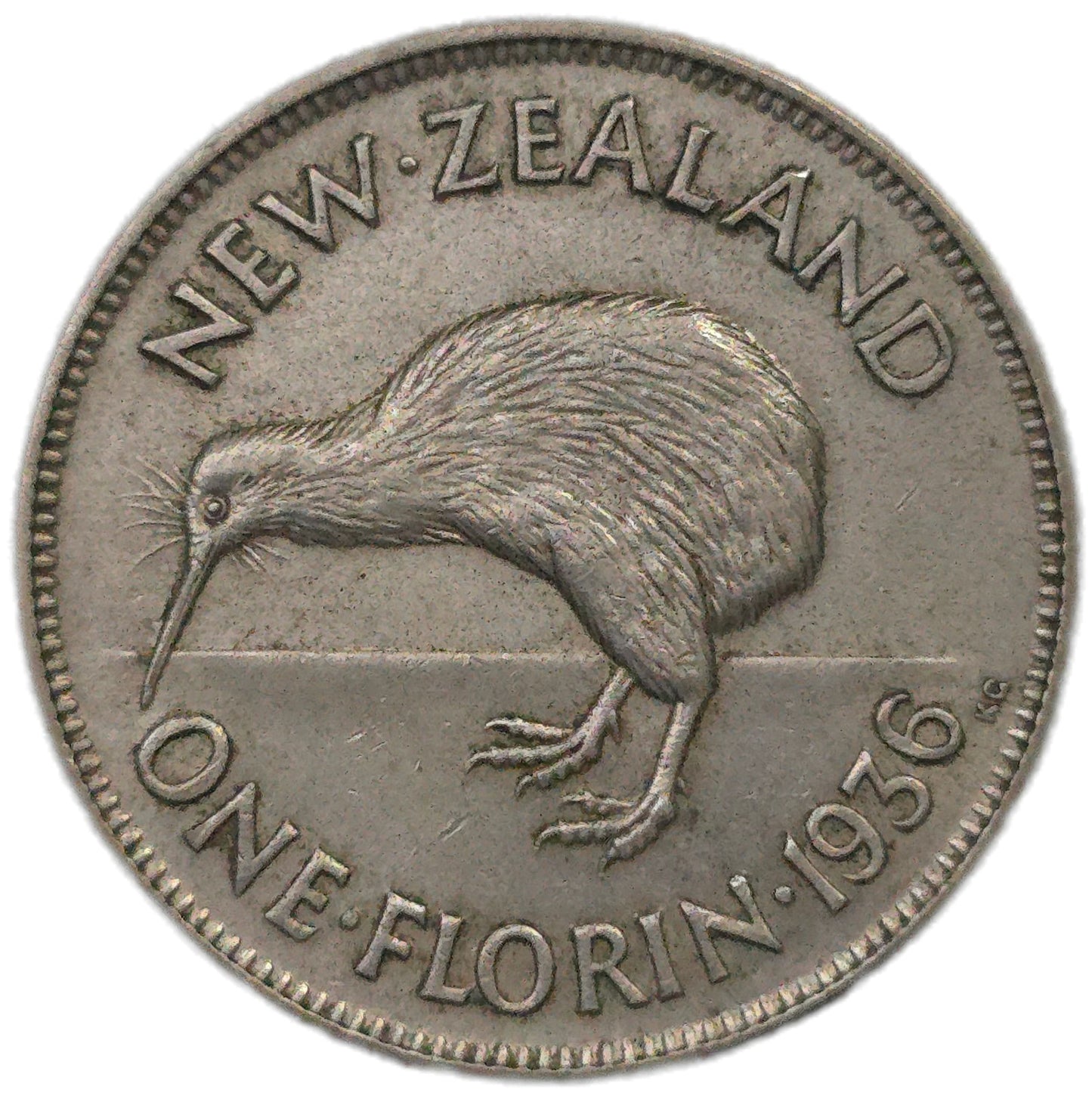 1936 New Zealand Florin, Key Date gVF