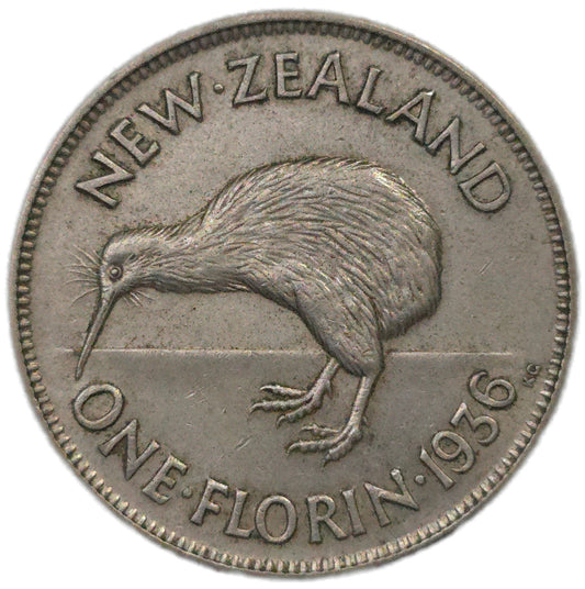 1936 New Zealand Florin, Key Date gVF