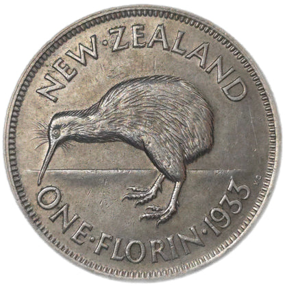 1933 New Zealand Florin, gVF