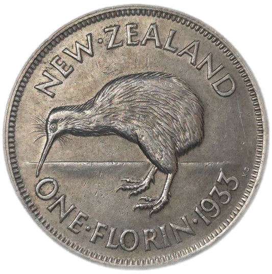 1933 New Zealand Florin, gVF