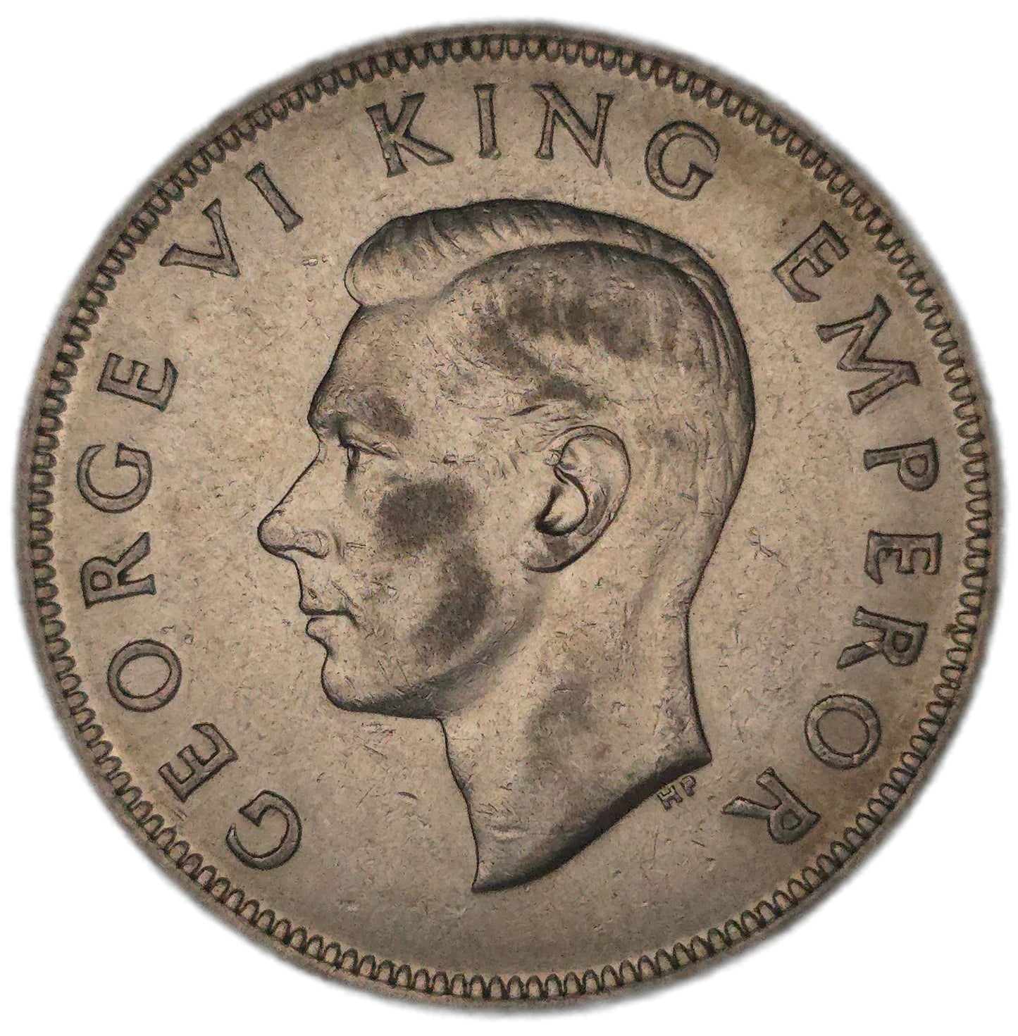1944 New Zealand Half Crown, Key Date, gVF
