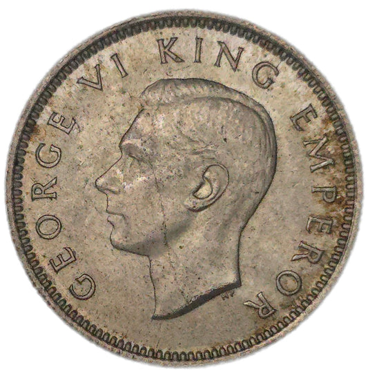 1943 New Zealand Sixpence, aUNC