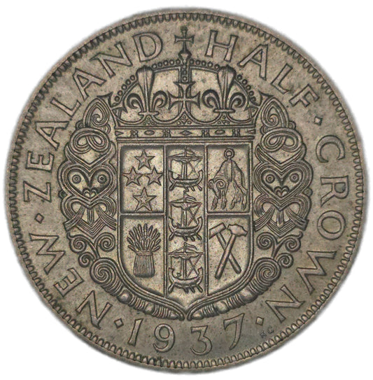 1937 New Zealand Half Crown, gVF