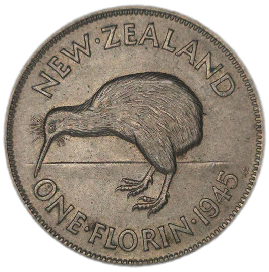 1945 New Zealand Florin, VF