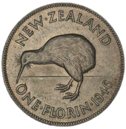 1946 New Zealand Florin, gVF