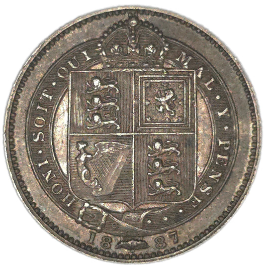 1887 United Kingdom Shilling, gVF - Arts & Entertainment > Hobbies & Creative Arts > Collectibles > Collectible Coins & Currency > Collectible Coins > Rare Coins from The Half Crown