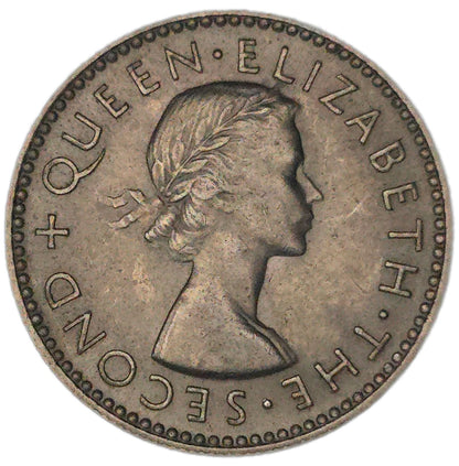 1957 New Zealand Sixpence, No Shoulder Strap, gVF - Arts & Entertainment > Hobbies & Creative Arts > Collectibles > Collectible Coins & Currency > Collectible Coins > Rare Coins from The Half Crown