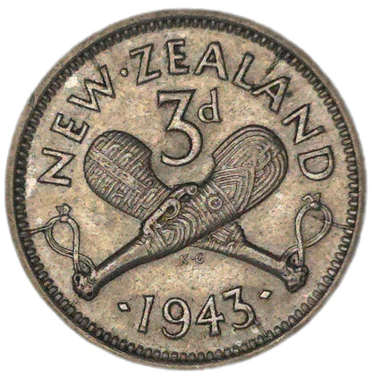 1943 New Zealand Threepence, Seven die cracks