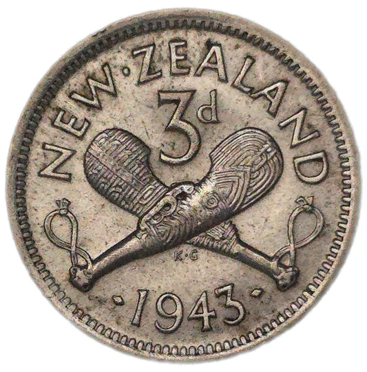 1943 New Zealand Threepence, EF