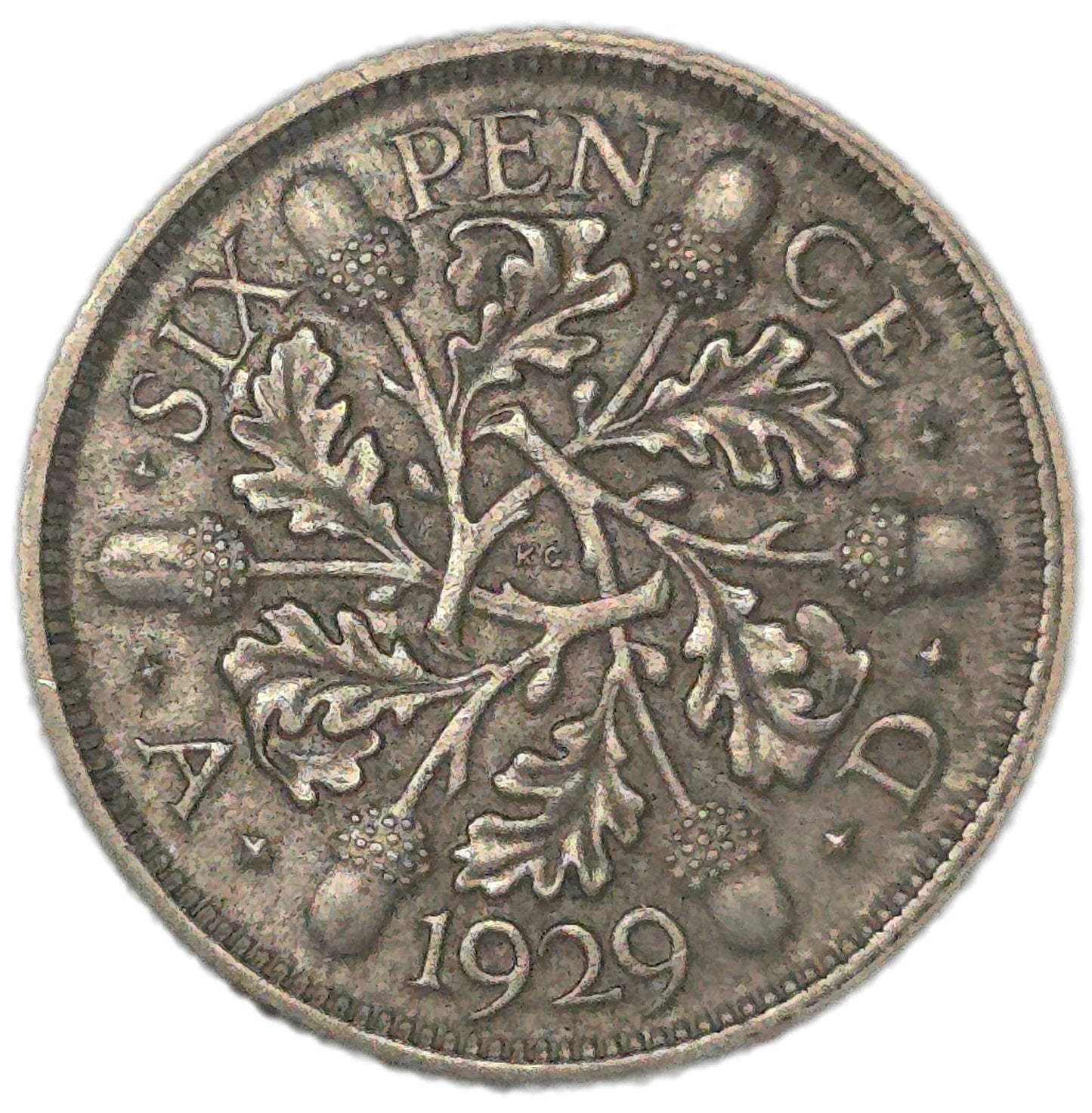 1929 United Kingdom Sixpence