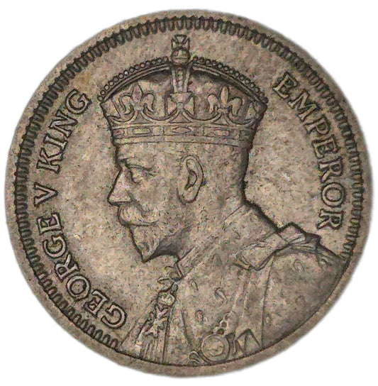 1934 New Zealand Threepence, die crack, EF