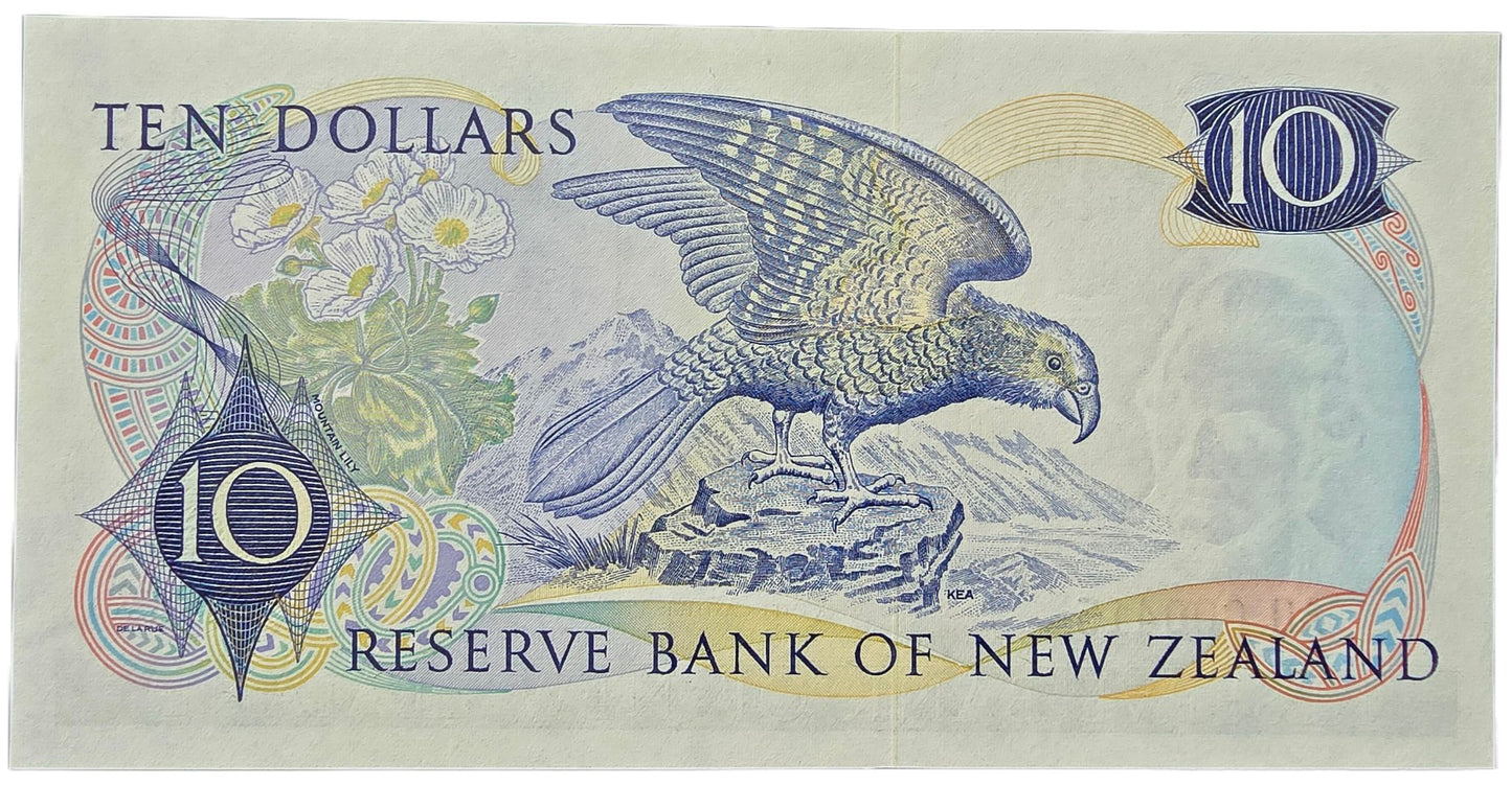 1967-1968 New Zealand Ten Dollar Note, A0 000415