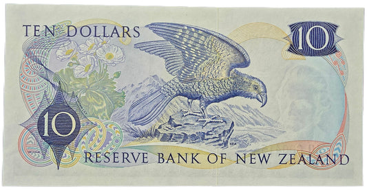 1967-1968 New Zealand Ten Dollar Note, A0 000415