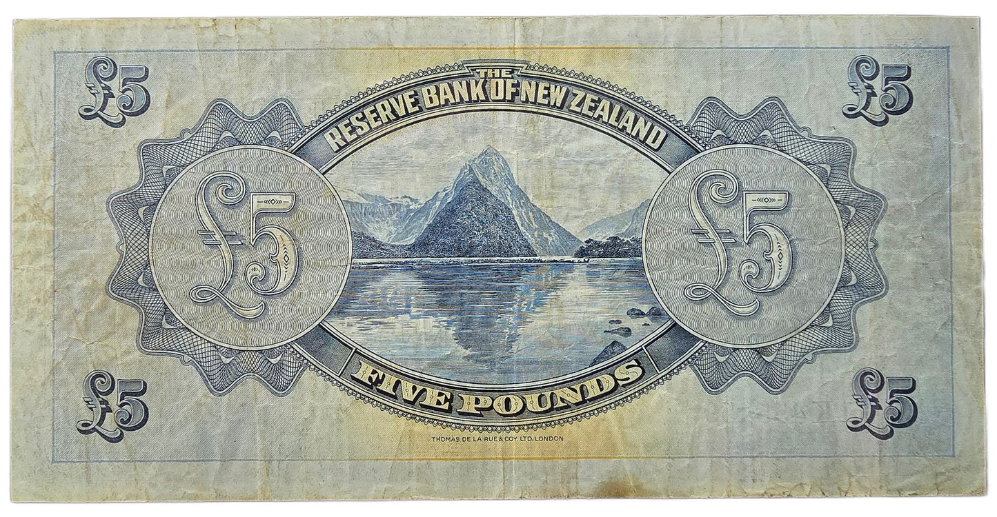 1934-1940 New Zealand Five Pound Note, Lefeaux