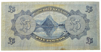 1934-1940 New Zealand Five Pound Note, Lefeaux