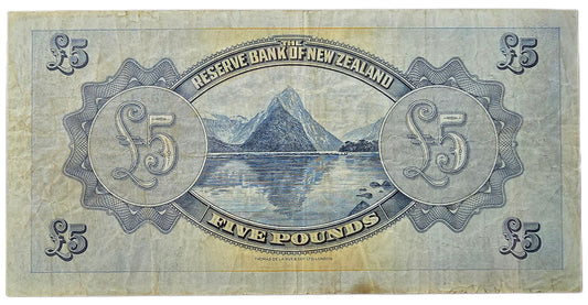 1934-1940 New Zealand Five Pound Note, Lefeaux