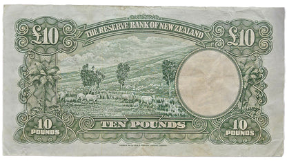 1956-1967 New Zealand Ten Pound Note, gFine