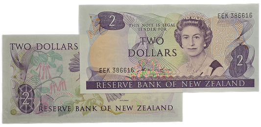 1981-1985 New Zealand Two Dollar Note
