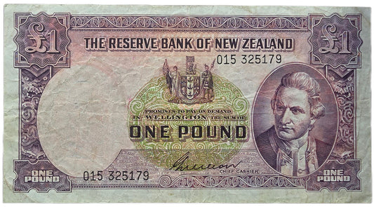 1955-1956 New Zealand One Pound, Wilson Signature