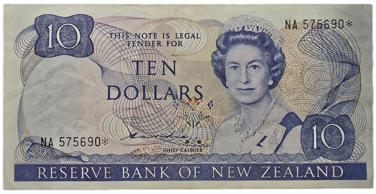 1981-1985 New Zealand Ten Dollar Star Note