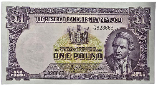 1940 - 1955 New Zealand One Pound, EF