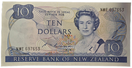 1985-1989 New Zealand Ten Dollars