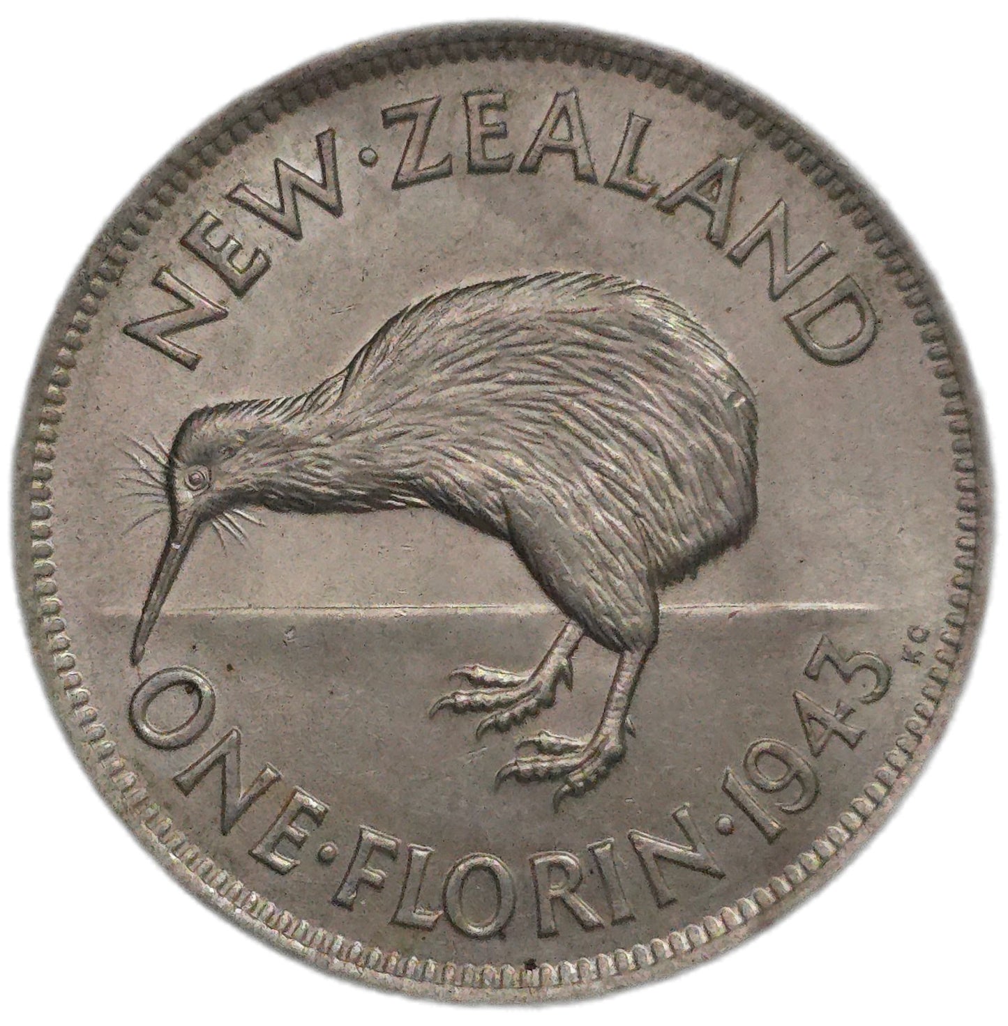 1943 New Zealand Florin, EF