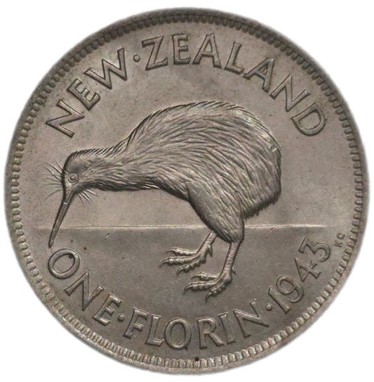 1943 New Zealand Florin, EF
