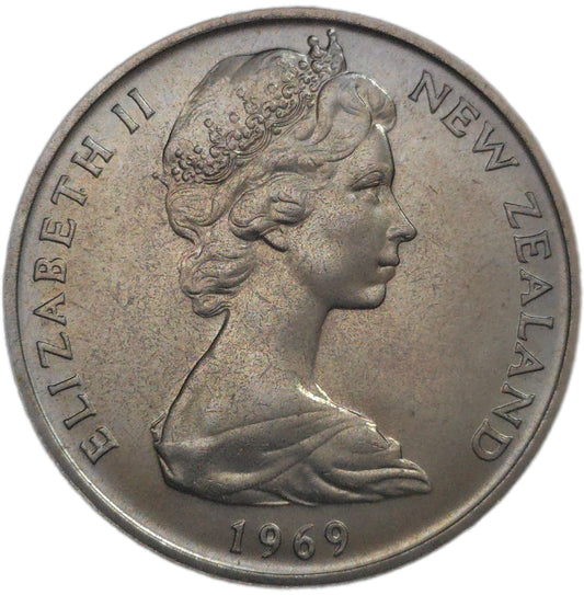 1969 New Zealand Twenty Cents, Uncirculated