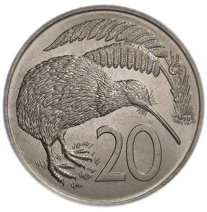 1967 New Zealand Twenty Cents, Uncirculated
