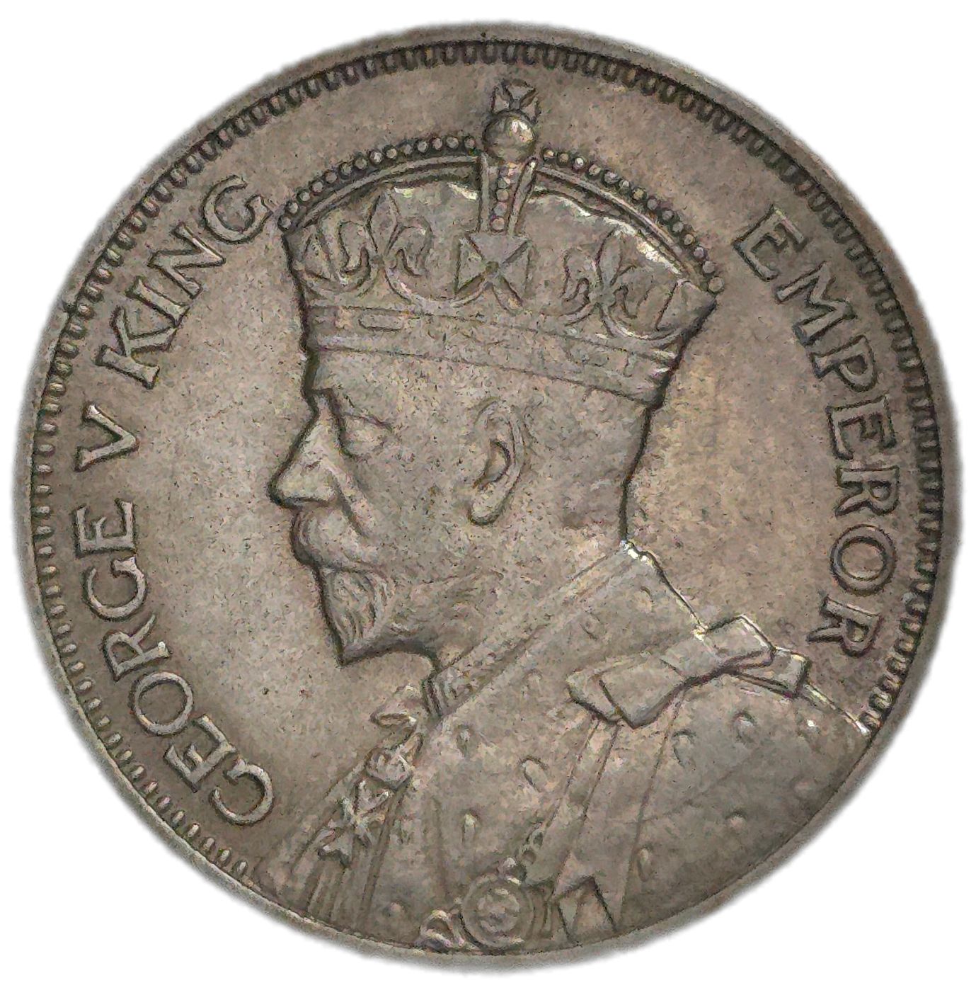 1935 New Zealand Shilling, Torn Robe Error, VF