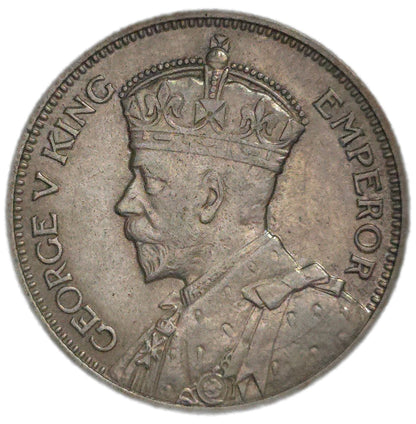 1935 New Zealand Shilling, Torn Robe Error, VF
