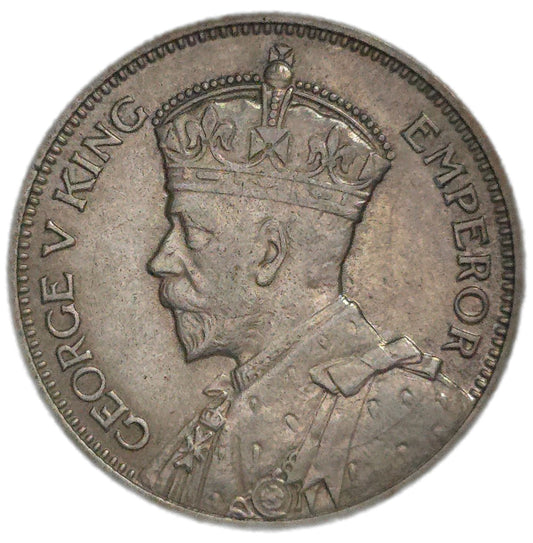1935 New Zealand Shilling, Torn Robe Error, VF