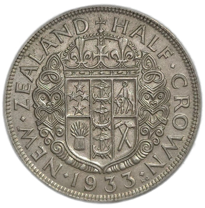 1933 New Zealand Half Crown, aEF