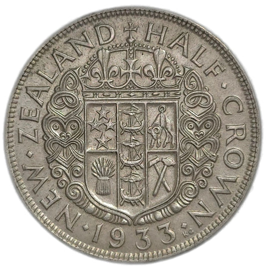 1933 New Zealand Half Crown, aEF